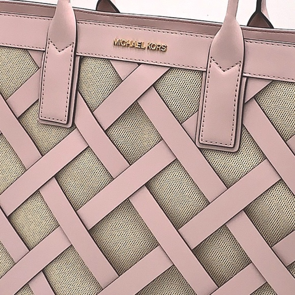 MICHAEL KORS SIENNA Large Tote Shoulder BAG In POWDER BLUSH Leather Canvas - Picture 4 of 16